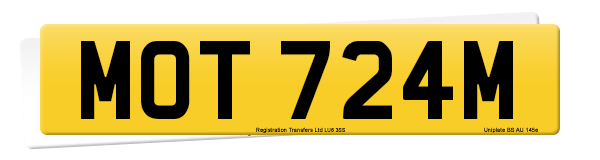 Registration number MOT 724M